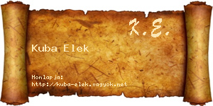 Kuba Elek névjegykártya